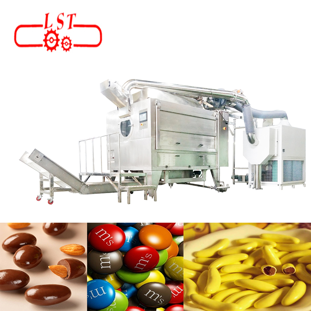 New design 800-1000kg/batch auto coating candy chocolate machine